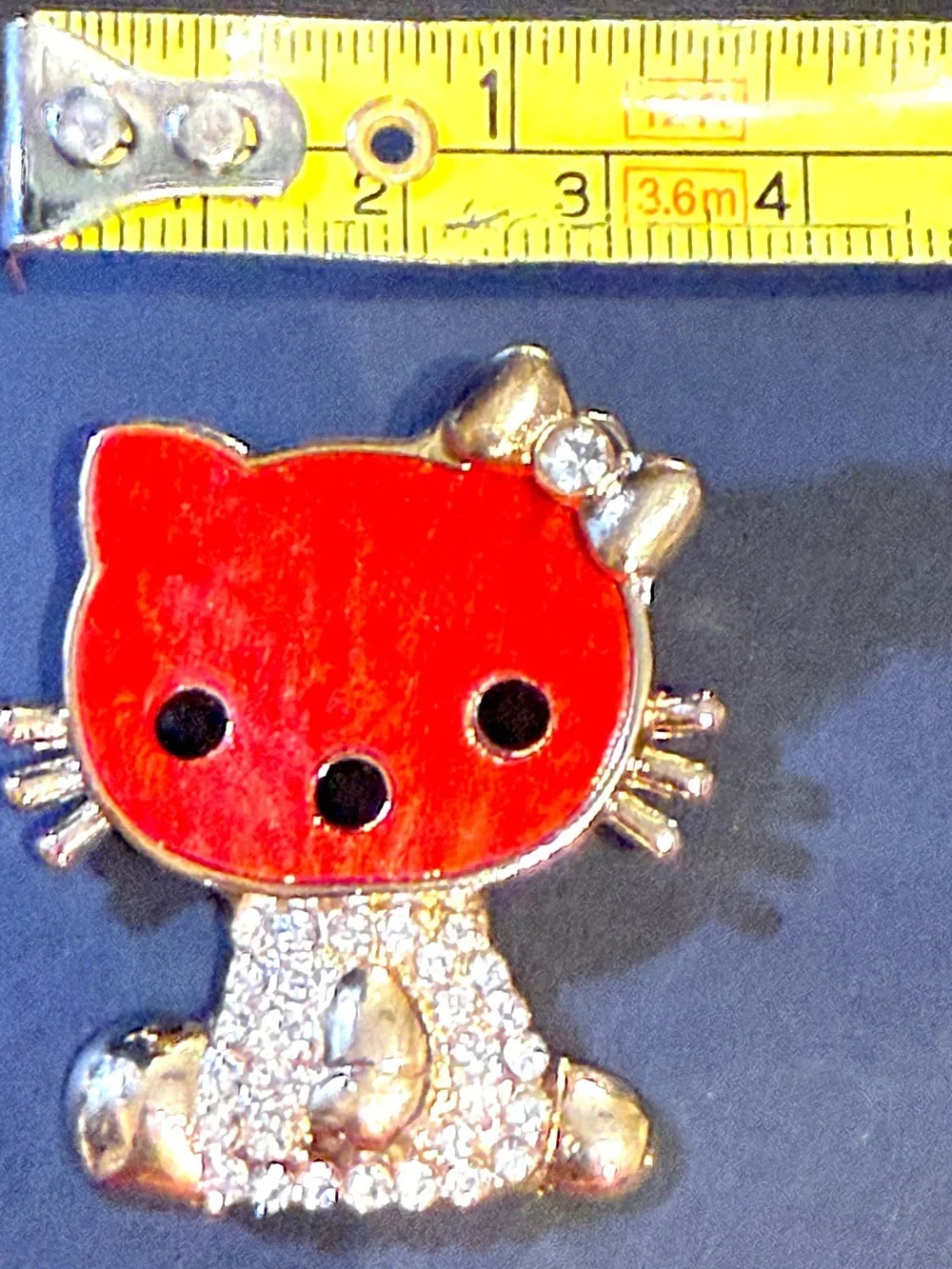 Red Crystal Hello Kitty Brooch